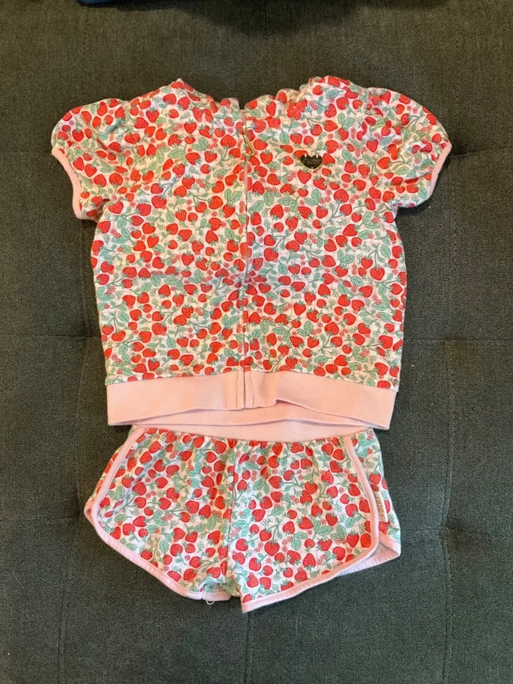 EUC Juicy Couture Strawberry Print Matching Short Set Size 6X